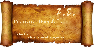 Preisich Deodát névjegykártya